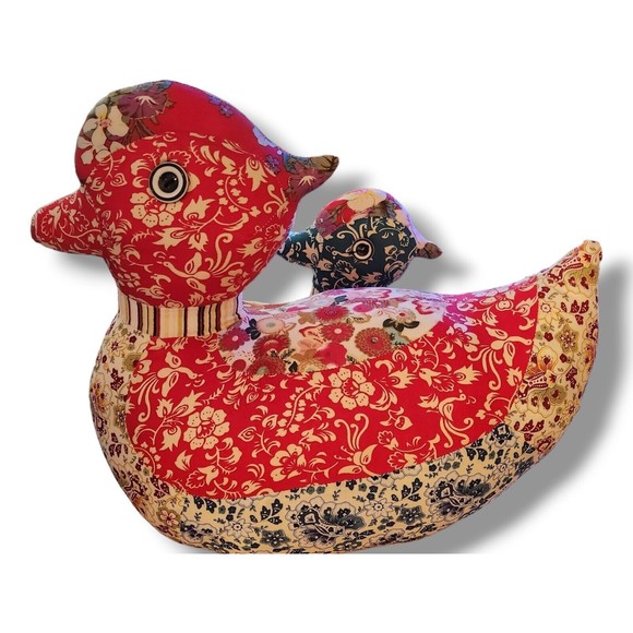 Mr. Fabric, Mandarin Duck, Floral Patchwork, Set Of 2, Rare, Stitch Work - Picture 2 of 16